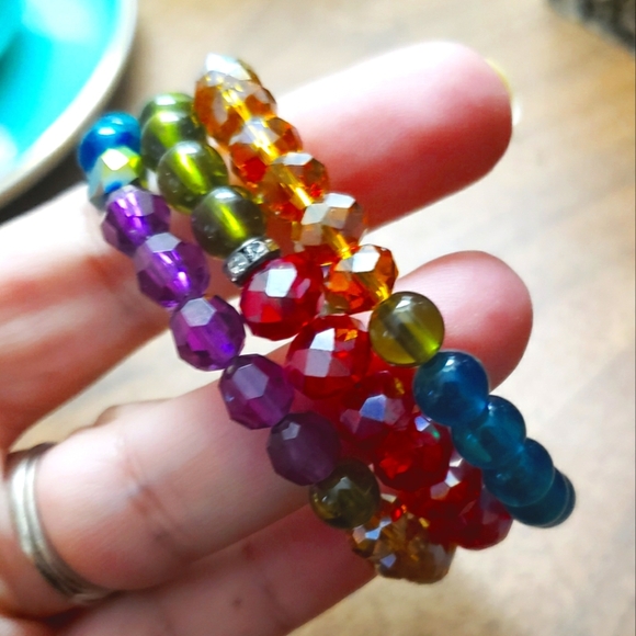 Multi-colored Wrap Around Beaded Bracelet - Picture 2 of 4